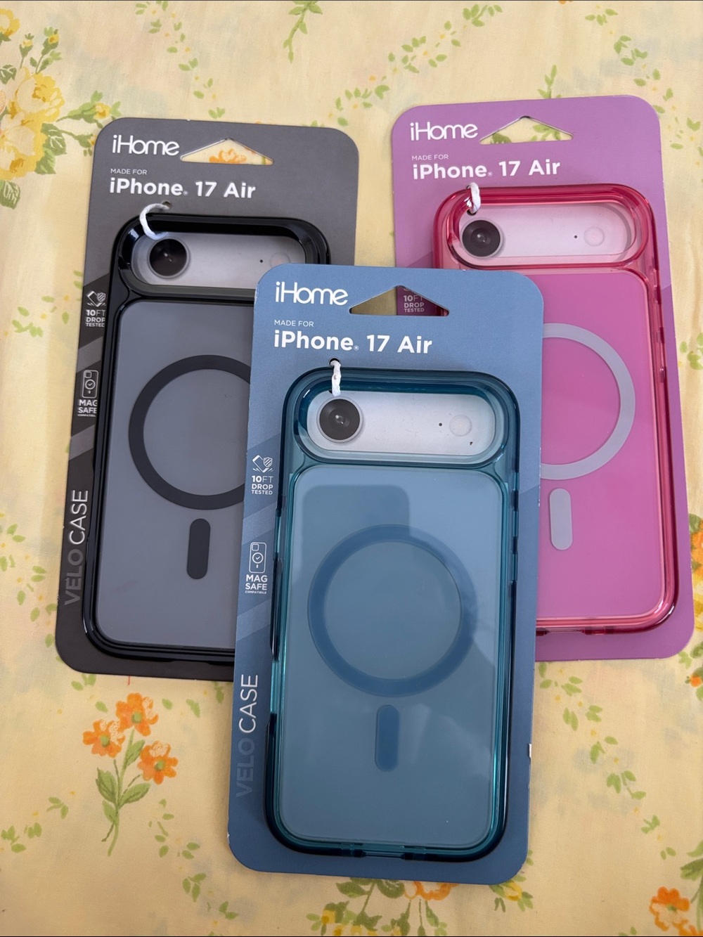 iHome Clear Bumper MagSafe Cases in Black, Blue, and Pink